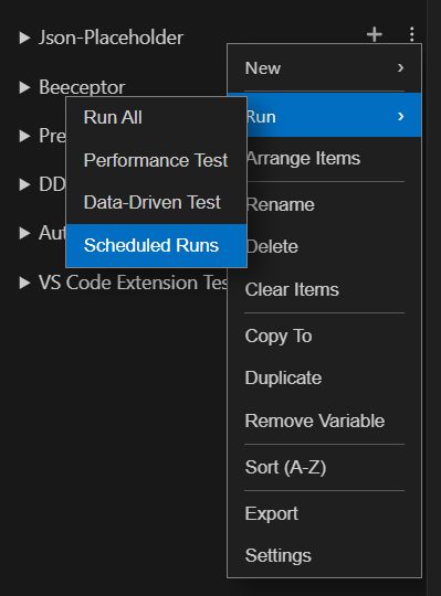 Auto Request menu