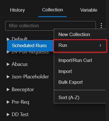 Auto Request menu